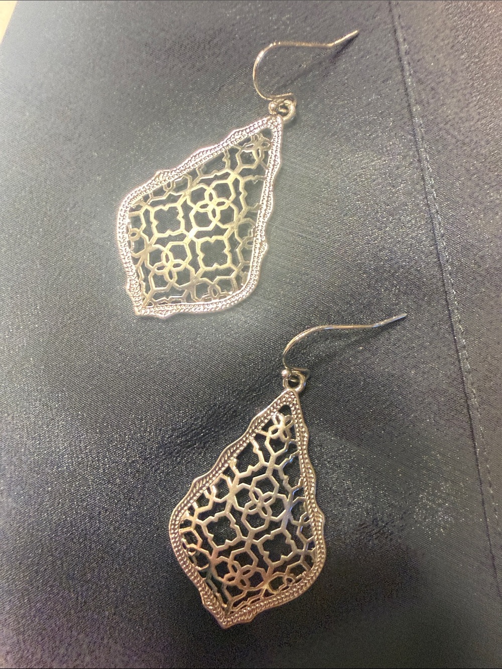 Kendra Scott Addie Silver Filigree Lattice Drop Earrings